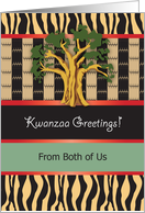 Kwanzaa from Both of Us, primitive tree card