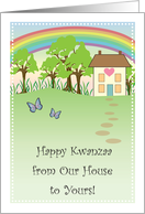 Kwanzaa from our house to yours, rainbow card