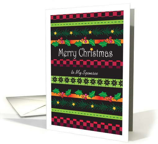 Christmas for a Sponsee, Holly, Stars card (937041)