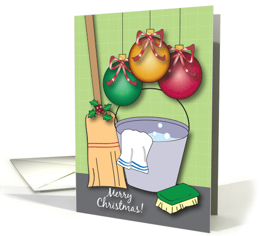 Merry Christmas, Cleaning Person, Ornaments card (941368)
