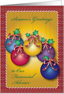 Business Christmas for Financial Adviser, Ornaments card