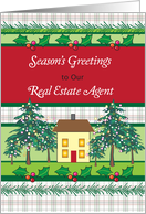 Business Christmas, for Real Estate Agent, House, Trees card