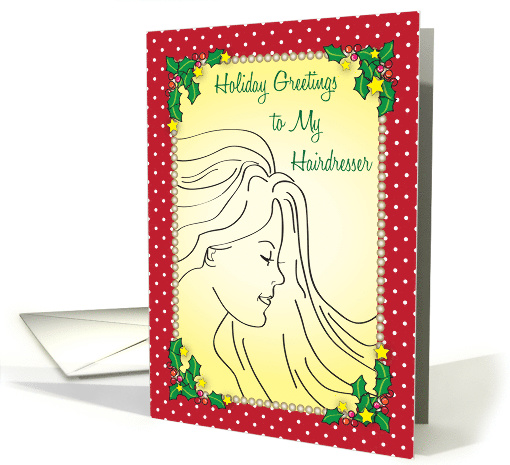 Business Christmas, to Hairdresser, Beautician, Holly card (942152)