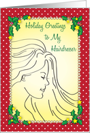 Business Christmas, to Hairdresser, Beautician, Holly card