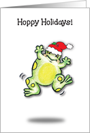 Christmas, Hoppy Holidays, Frog in Santa Hat card