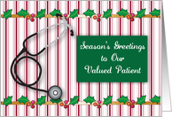 Season’s Greetings to Patient, business, health care card