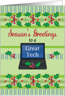 Season’s Greetings to Computer Tech, laptop card