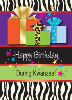 Birthday During Kwanzaa, presents, stars