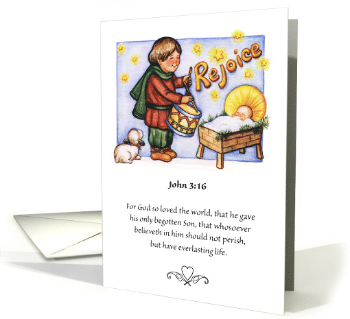 Religious Christmas John 3:16 Drummer Boy card (947968)