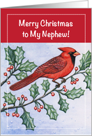 Christmas, Money Enclosed to Nephew, cardinal card