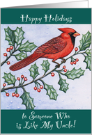 Happy Holidays, like my uncle, cardinal card