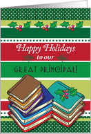 Christmas for School Principal, books card