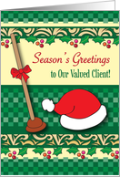 Season’s Greetings to Plumber’s Client, plunger card