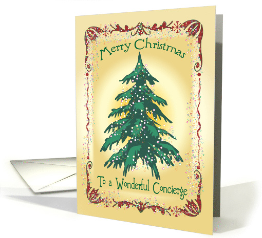 Merry Christmas Concierge Decorated Tree card (953809)