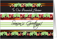 Season’s Greetings to Financial Adviser card