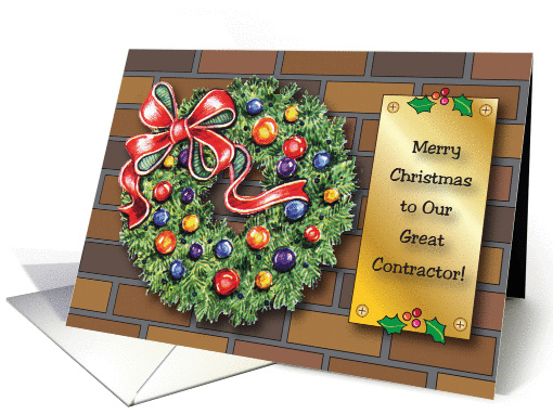 Merry Christmas to Contractor, wreath card (955469)