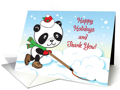 Happy Holidays for Snow Removal, panda card (955895)