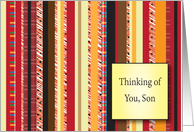Thinking of You, to Estranged Son, colorful stripes card