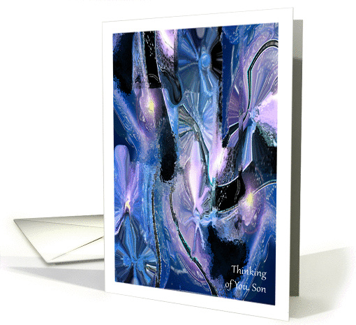Thinking of You, to Estranged Son, Blue Abstract card (957963)