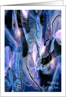 Thinking of You, to Estranged Son, Blue Abstract card