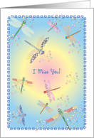 I Miss You, dragonfly theme card