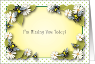 I’m Missing You Today, bees, daisies card