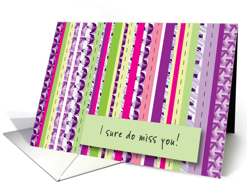 I Miss You, to Ex Girlfriend, colorful stripes card (961369)
