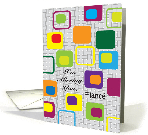 Missing You, to Fiance, retro look card (962723)