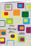 Missing You, to John, retro look card