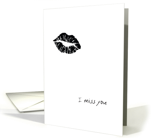 Missing You, Goth Theme, black lipstick print card (964313)