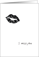 Missing You, Goth Theme, black lipstick print card