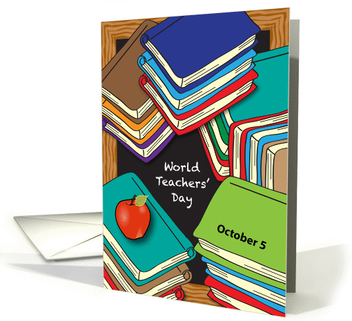 World Teachers' Day, Oct. 5, colorful books card (966885)