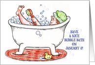 National Bubble Bath Day, January 8, bath card