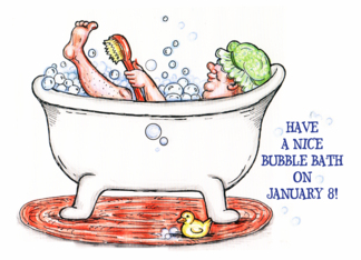 National Bubble Bath Day, January 8, bath