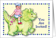 Kid’s Dinosaur Theme Birthday Party Invitation, boy card