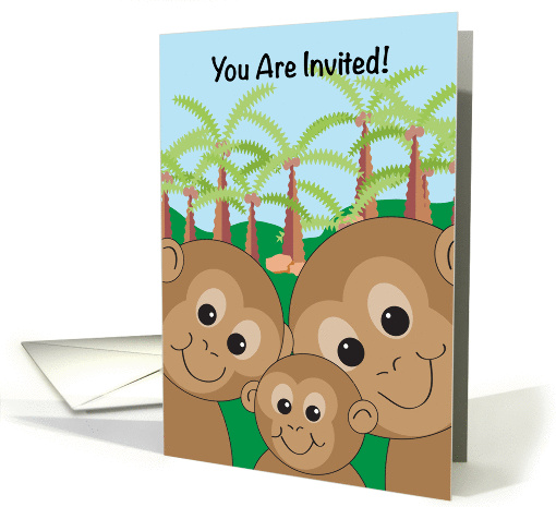 Kid's Monkey Theme Birthday Party Invitation card (971863)