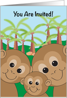 Kid’s Monkey Theme Birthday Party Invitation card