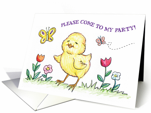 Kid's Chick Theme Birthday Party Invitation card (971865)