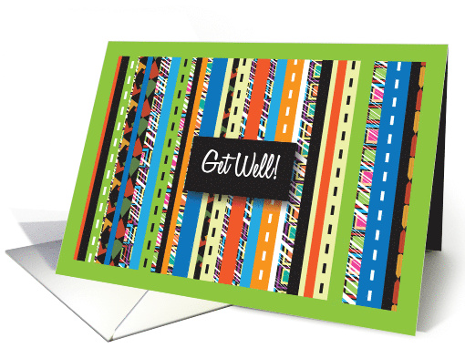 Feel Better Soon From Pneumonia Colorful Stripes card (973519)