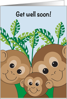 Get Well Soon, monkey theme card