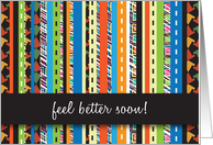 Get Well, Mentor, graphic stripes card