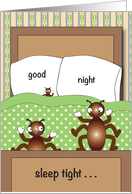 Feel Better from Bed Bugs, bed, pillows card