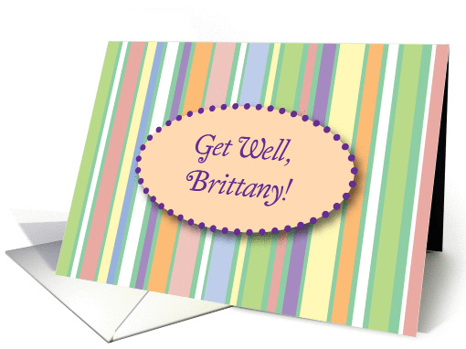 Get Wel for Brittany, colorful stripes card (979035)