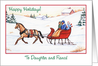Happy Holidays to Daughter & Fiance card