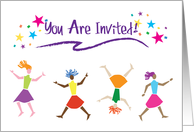 Invitation to Girls’ Day Out, women running card