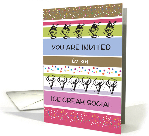 Invitation to Ice Cream social, sprinkles card (983623)