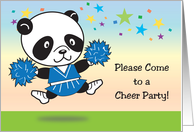 Invitation to Cheer Party, panda card