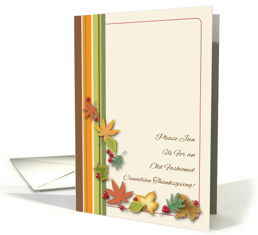 Invitation to Canadian Thanksgiving, leaves, berries card (984053)