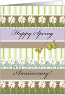 Happy Wedding Anniversary, Spring, daisies, butterflies card