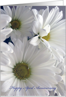 Happy Wedding Anniversary, April, white daisies card